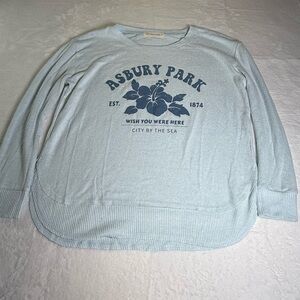 Ocean Drive Asbury Park Graphic Pullover Sweatshirt - Light Blue